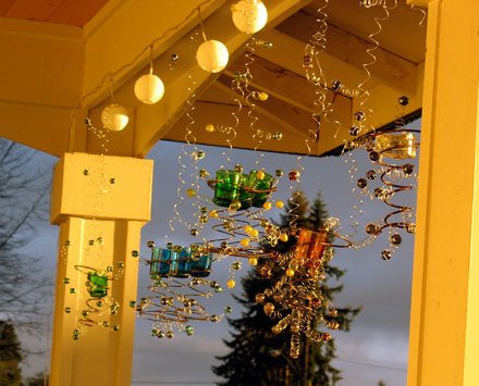 An example of Fogdog Gallery’s bedspring chandeliers.