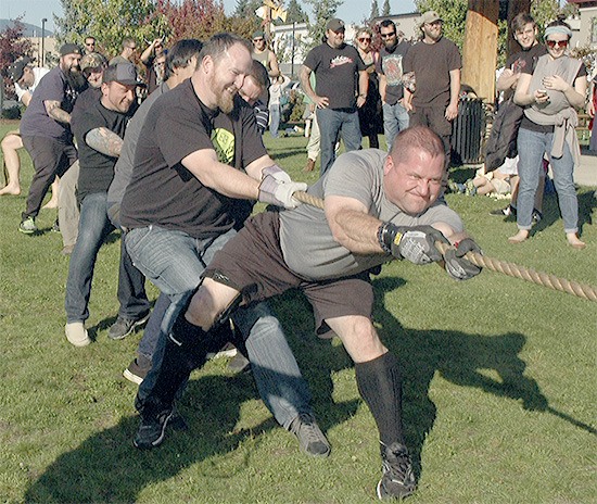 A tug-of-war was one of the most competitive and exciting events of the day.