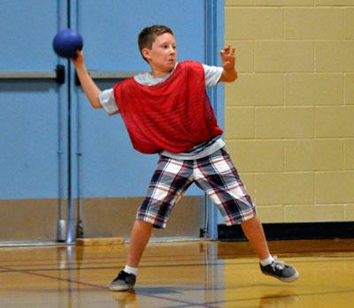 Warren Forkin plays handball at the Arlington Boys & Girls Club on Aug. 1.