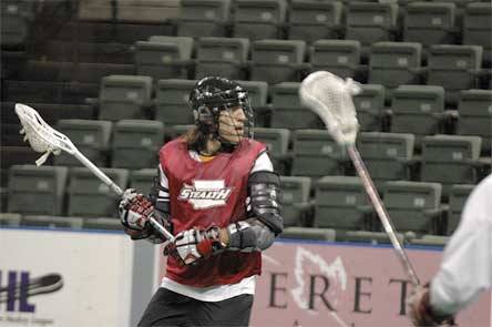 Washington Stealth transition player Paul Rabil goes through drills at Comcast Arena. The Stealth kicked off their season Jan. 9.