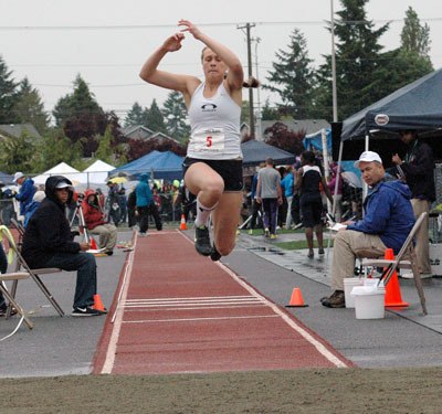 Arlington sophomore Jessica Ludwig competes in the girls triple jump at the state meet on May 24 at Mount Tahoma High School in Tacoma.