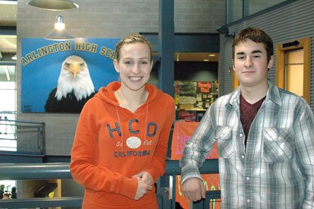 Arlington High School TSA students Katie Morgan and Aaron Hollander are among a growing number of students that are taking advantage of career and technical opportunities at the school.