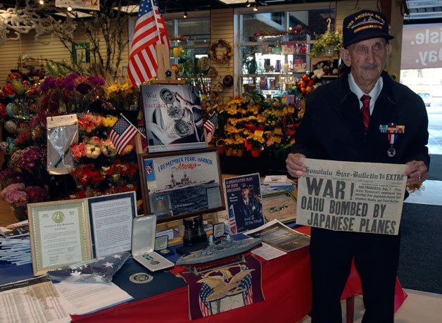 USS Arizona survivor Maurice Vincent passes on parts of his life story at the Arlington Haggen Food & Pharmacy store Nov. 20