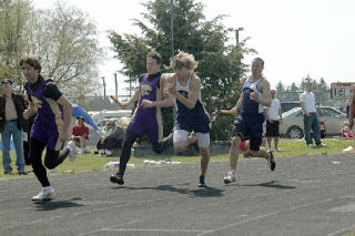 In the boys 4x100 relay