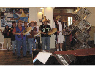 Drummers and dancers of the Tulalip Canoe Family are joined by Salmon Ceremony musicians adding an extra special experience at the May 1 “Meet the Artists” reception opening the exhibit