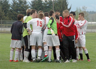 Mental toughness was the name of the game as the Marysville-Pilchuck soccer team huddled before their 5-3 win over Snohomish.