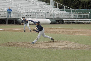 Sophomore pitcher Justin Surber threw all seven innings of Arlington’s 6-4 win over Everett. As he lobs a pitch