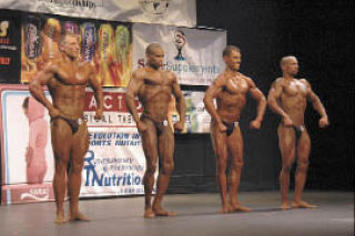 Four finalists qualified for the overall competition and a chance to win their pro card. From left