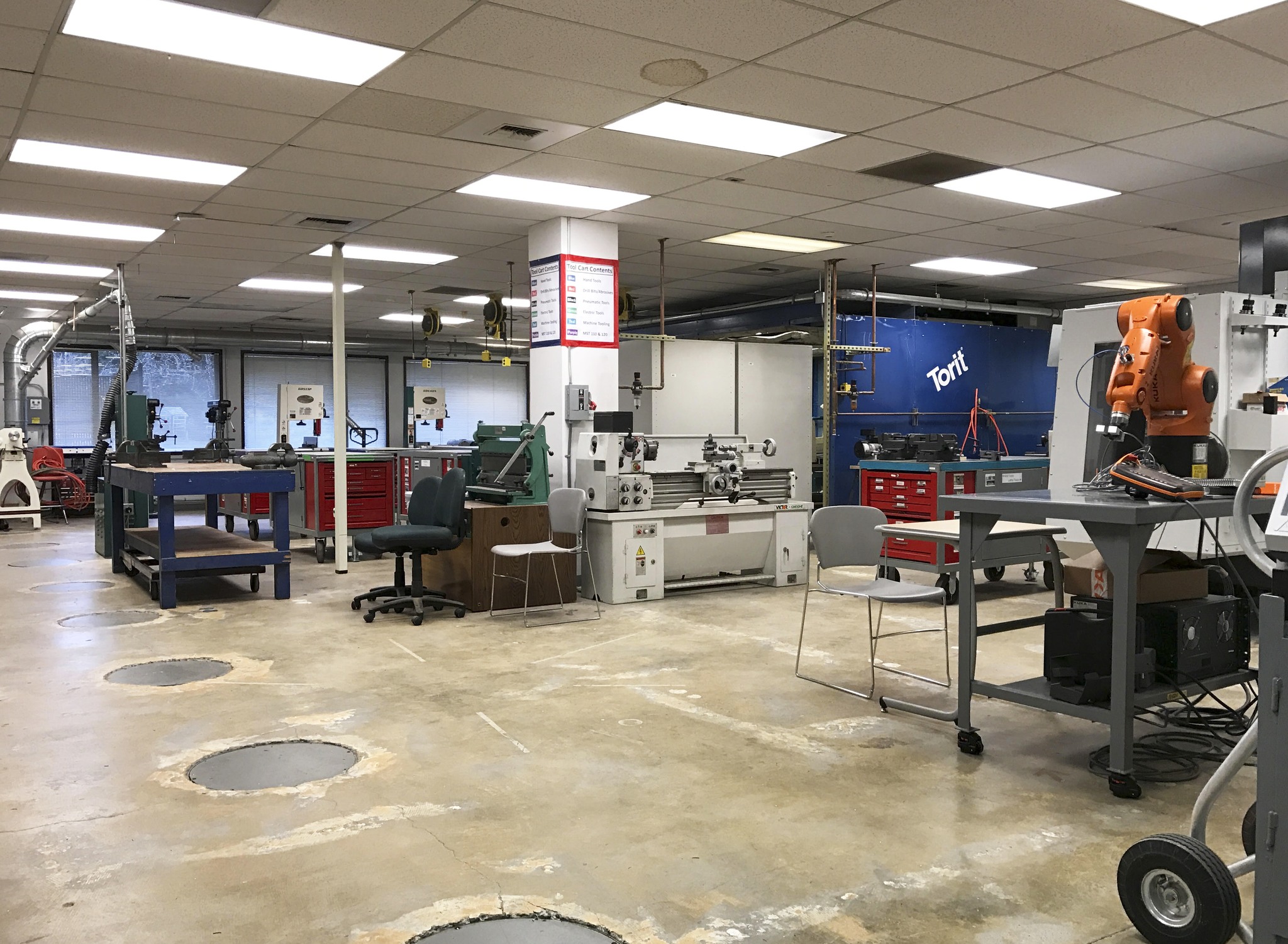 Just part of the 11,000 square feet of shop space THE FACILITY Makerspace opens up to the local community. Photo, Edmonds Community College.