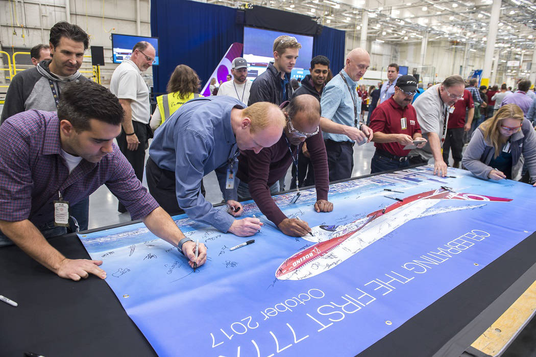 Employees are excited about beginning production on Boeings new 777X. Boeing Company photo