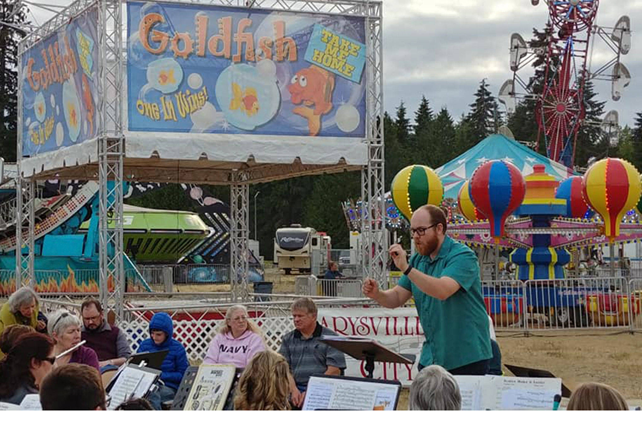 The band plays on even at a carnival in Marysville (slide show