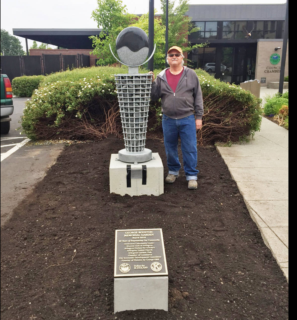 Arts Council honors beloved volunteer Boulton with garden sculpture