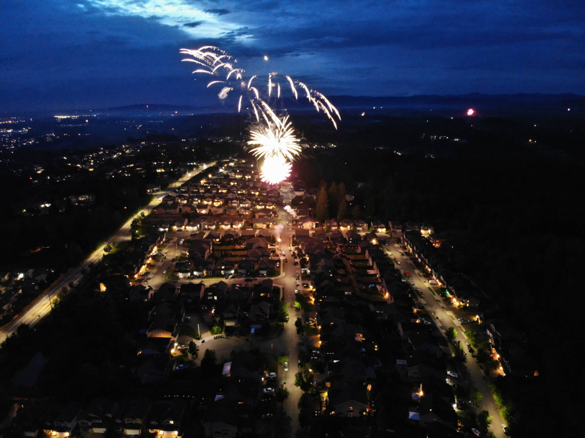 Some fireworks were still going off over Marysville Wednesday night on July 4 despite the city’s second year of a ban. (Courtesy Photo)