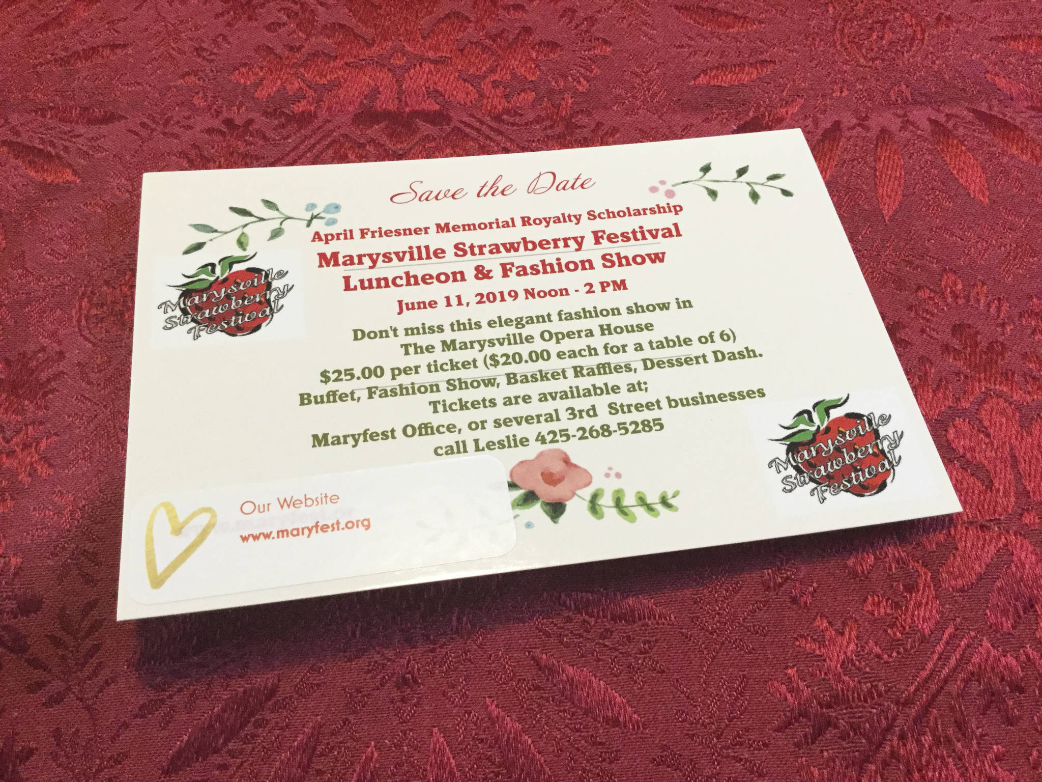 Tickets now on sale for Marysville Strawberry Fashion Show and Luncheon