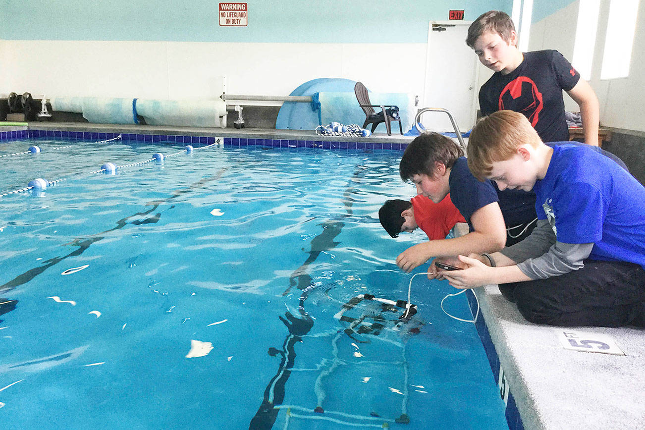 Haller Middle School robotics team going underwater in competition