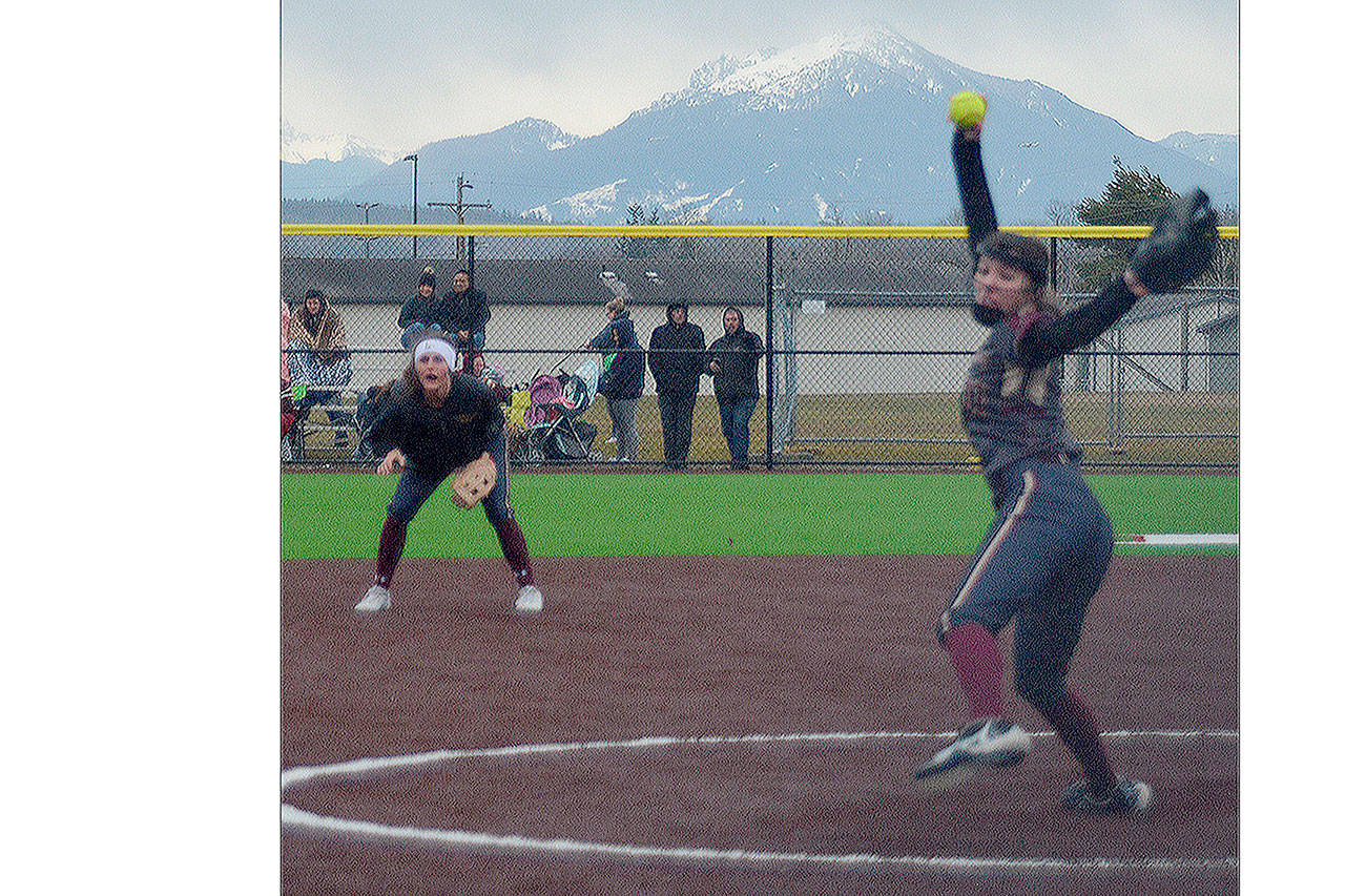 Steve Powell/File Photo                                 Riley Mae Swanson and Olivia Poulton were standouts for the girls softball team at Lakewood this year.