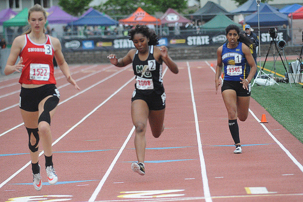 Kiarra Green, a senior from MG, was All-Wesco North in three track events. (Randy Ordonez/File Photo)