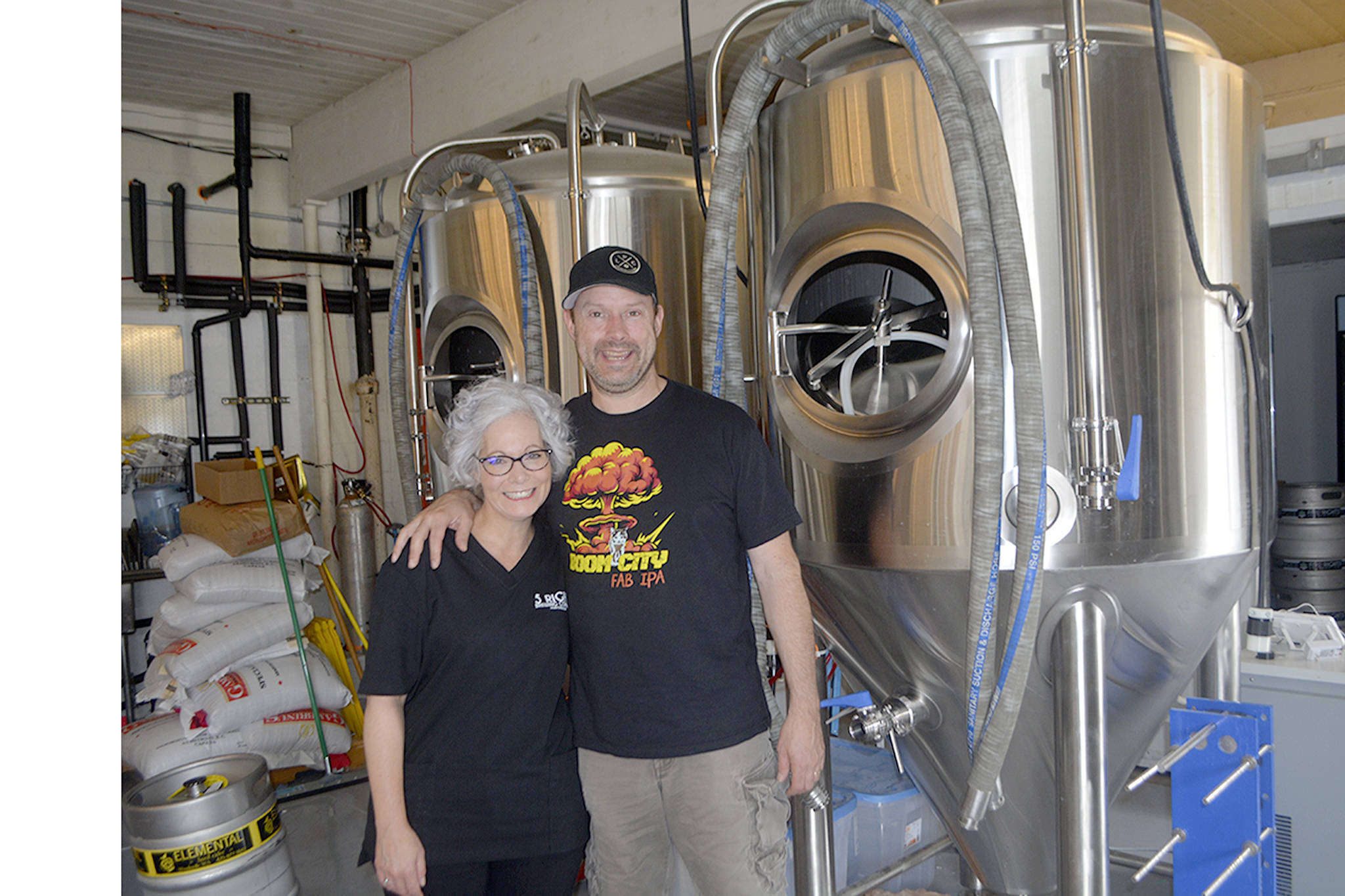 Steve Powell/Staff Photo Kristi and R.J. Whitlow’s new tanks will allow them to brew their beer on site, instead of renting spots at other breweries or making it at home.