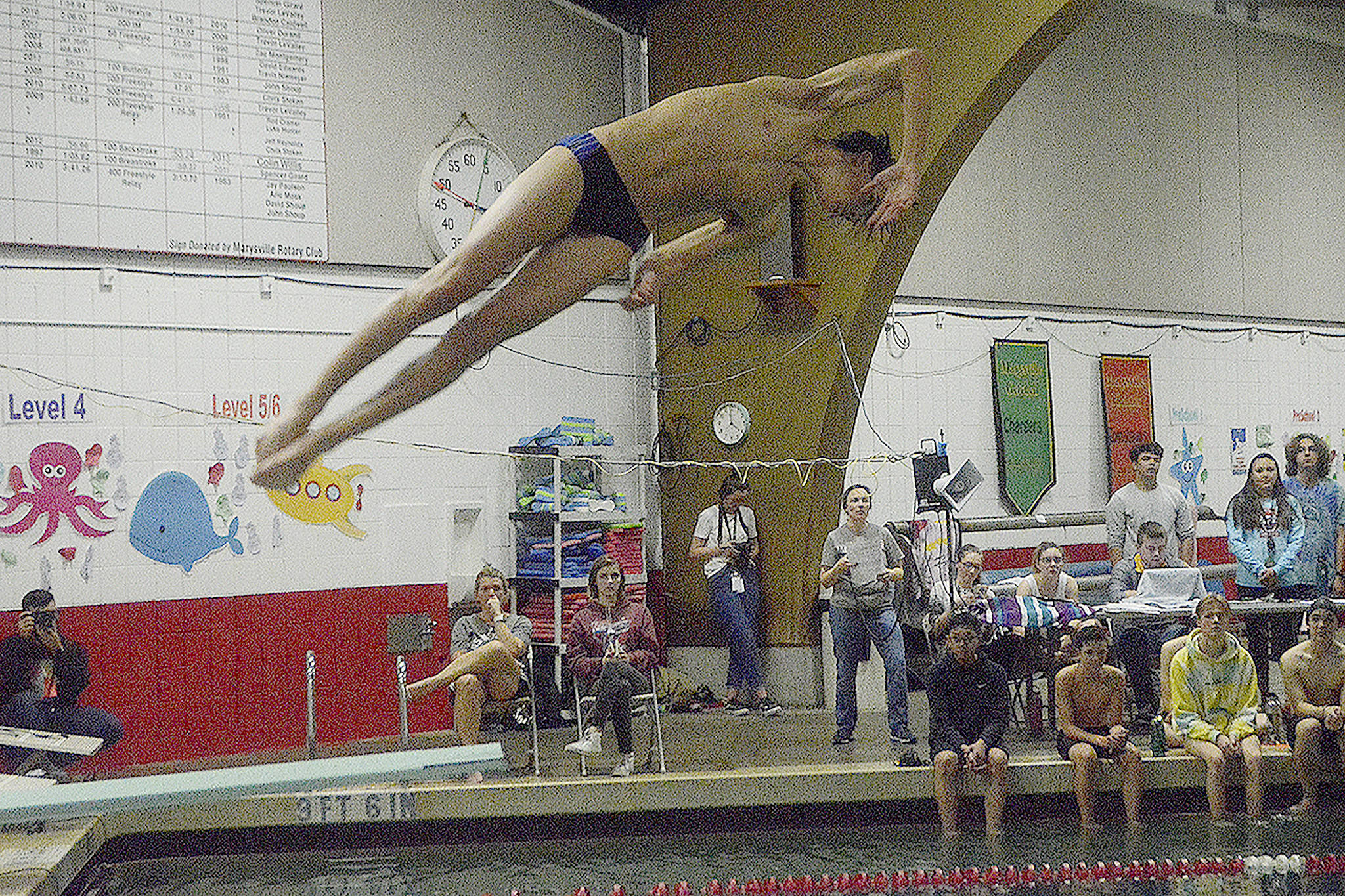 Andrew Kaillo broke a school record in diving. (Steve Powell/Staff Photo)