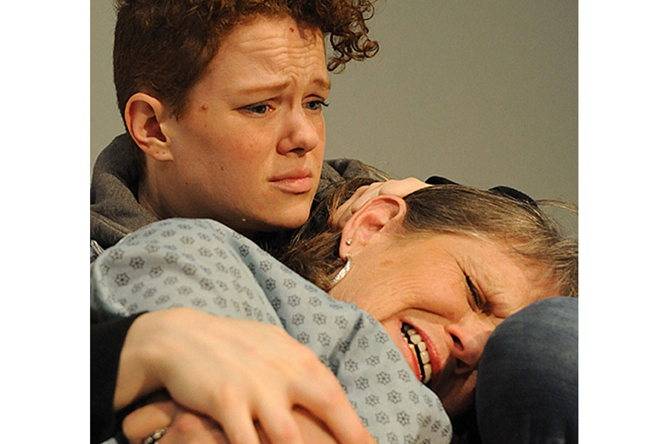 Aspiring comic Karla (Bethany Roddy) comforts her mother Marcie (Dawn Cornell). (Courtesy Photo)