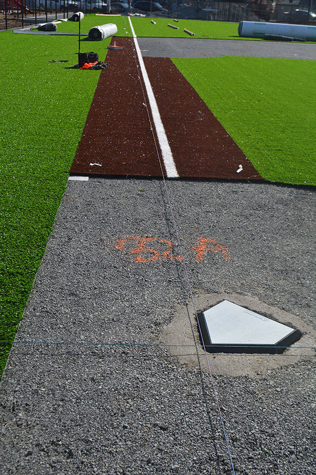 Brown turf clearly shows the base paths.